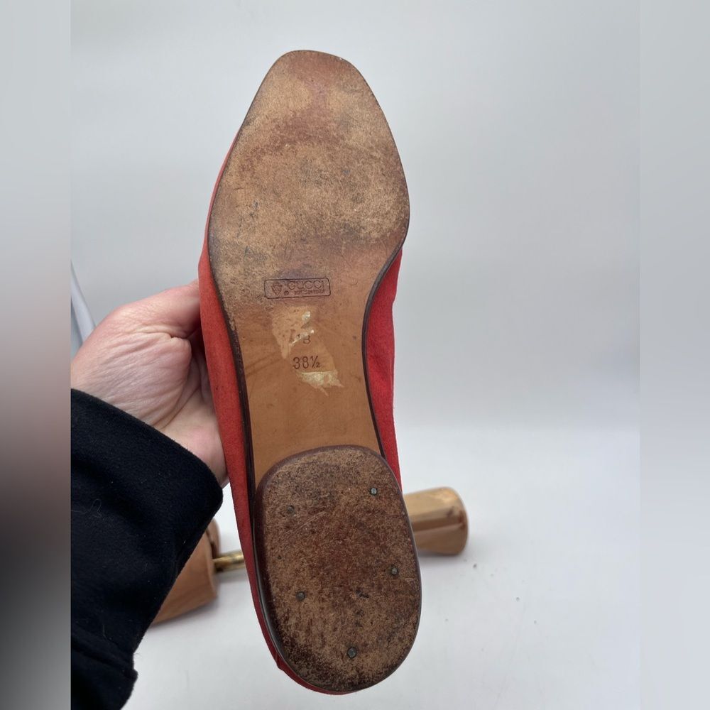 Gucci Women’s Jordaan Suede Accent Loafers 38.5 - Picture 8 of 15